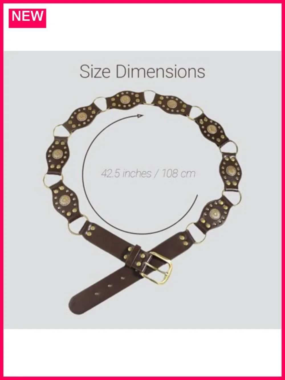 Genuine Leather Western Belt - Cowgirl Outfits with Chunky Buckle